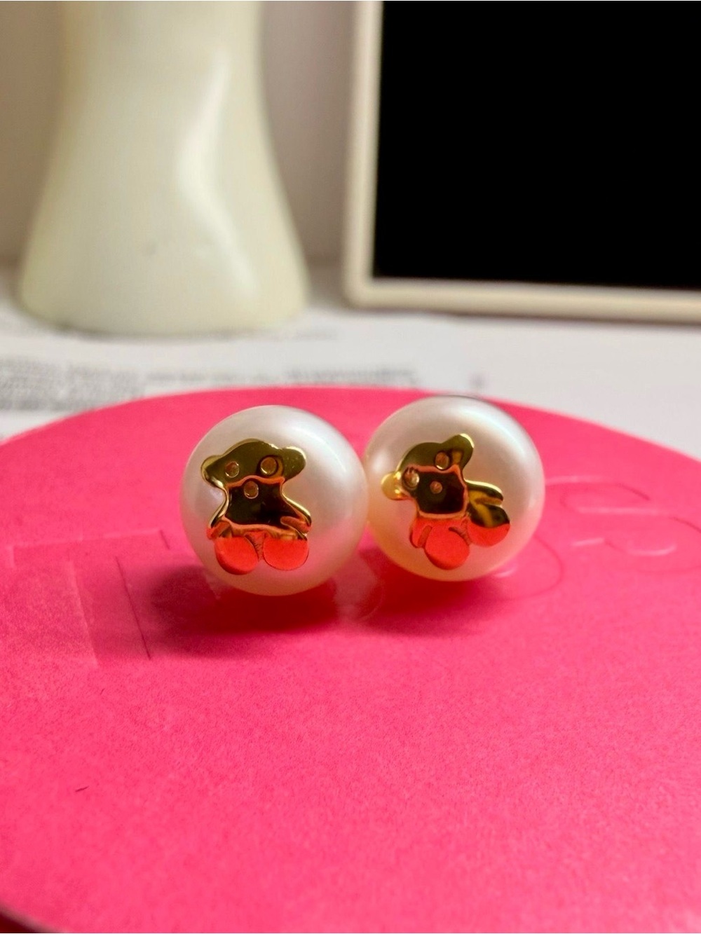 TOUS Earrings with Gold Bear Accent